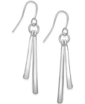 Charter Club Silver-tone Double Bar Drop Earrings