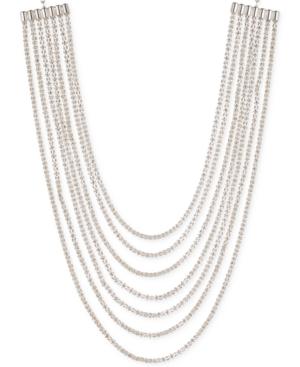 Anne Klein Silver-tone Crystal Layer Necklace