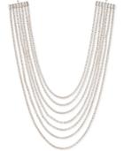 Anne Klein Silver-tone Crystal Layer Necklace