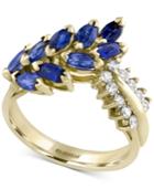 Effy Final Call Sapphire (2 Ct. T.w.) And Diamond (1/4 Ct. T.w.) Statement Ring In 14k Gold