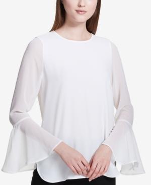 Calvin Klein Crew-neck Bell-sleeve Top