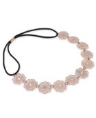 Inc International Concepts Rose Gold-tone Mixed Metal Flower Elastic Headband, Created For Macy's