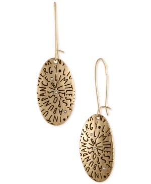 Rachel Rachel Roy Gold-tone Etched Inspiration Drop Earrings