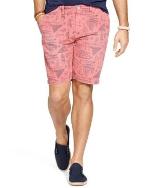 Polo Ralph Lauren Big And Tall Classic-fit Maritime Sailboat-print Canvas Shorts