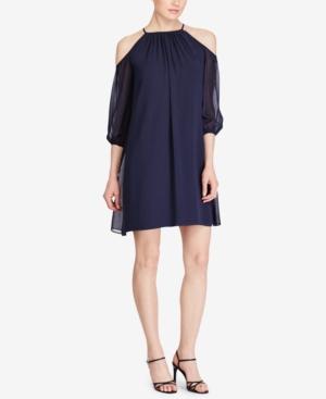 American Living Cold-shoulder Georgette Dress