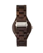 Earth Wood Sapwood Wood Bracelet Watch W/date Brown 41mm