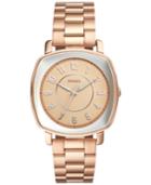 Fossil Women's Idealist Rose Gold-tone Stainless Steel Bracelet Watch 36mm Es4195