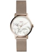 Fossil Women's Neely Pastel Pink-tone Stainless Steel Mesh Bracelet Watch 34mm