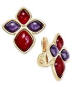 Charter Club Gold-tone Multi-stone Clip-on Earrings, Only At Macy's