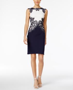 Tadashi Shoji Lace-trim Scuba Dress