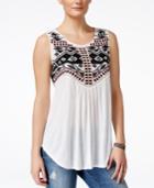 Lucky Brand Embroidered Cutout Top