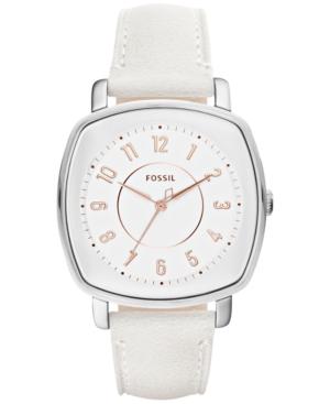 Fossil Women's Idealist White Leather Strap Watch 36mmx36mm Es4216