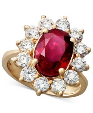 Rosa By Effy Ruby (3-3/4 Ct. T.w.) And Diamond (1-3/4 Ct. T.w.) Oval Ring In 14k Rose Gold