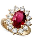 Rosa By Effy Ruby (3-3/4 Ct. T.w.) And Diamond (1-3/4 Ct. T.w.) Oval Ring In 14k Rose Gold