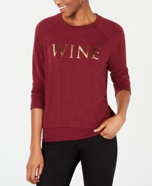 Carbon Copy Metallic Wine-graphic Sweatshirt