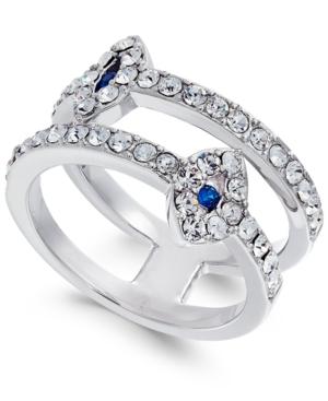Joan Boyce Silver-tone Crystal Evil-eye Ring