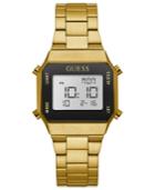 Guess Unisex Digital Gold-tone Stainless Steel Bracelet Watch 39x39mm