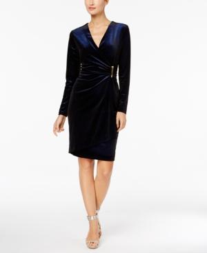 Calvin Klein Sparkle Velvet Wrap Dress