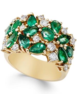Emerald (2-3/4 Ct. T.w.) And Diamond (7/8 Ct. T.w.) Ring In 14k Gold