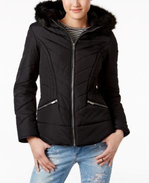 Celebrity Pink Juniors' Faux-fur-trim Puffer Coat