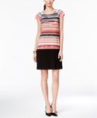 Style & Co. Striped Short-sleeve Dress, Only At Macy's