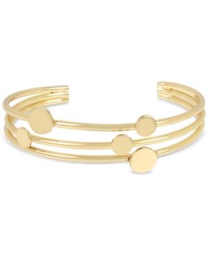 Bcbg Gold-tone Disc Multi-row Cuff Bracelet