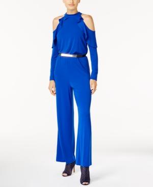 Thalia Sodi Belted Cold-shoulder Jumpsuit, Created For Macy's