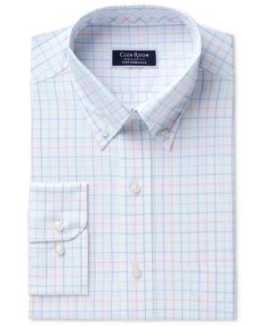 Club Room Men's Classic/regular Fit Performance Easy-care Multi-tattersall Dress Shirt, Created For Macy's