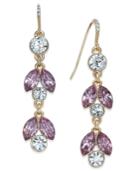 Charter Club Gold-tone Lilac Crystal Drop Earrings, Only At Macy's