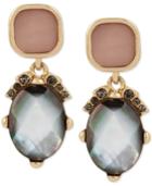Kenneth Cole New York Gold-tone Colored Shell And Stone Drop Earrings