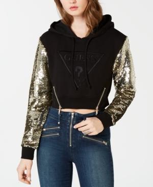 Guess Jennifer Sequin Cropped Hoodie