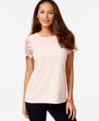 Charter Club Crochet-trim Top, Only At Macy's