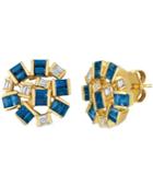 Le Vian Baguette Frenzy Blueberry Sapphires (1 5/8 Cttw) And Nude Diamonds (1/5 Cttw) Earrings Set In 14k Gold