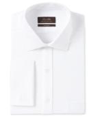 Tasso Elba Men's Classic/regular Fit Non-iron White Tonal Square Texture French Cuff Dress Shirt, Only At Macy's