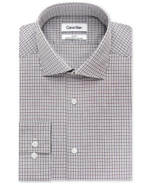 Calvin Klein Steel Slim-fit Non-iron Performance Ruby Multi Check Dress Shirt