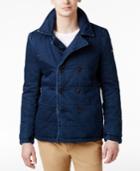 Tommy Hilfiger Men's Quilted Double-breasted Cotton Denim Coat