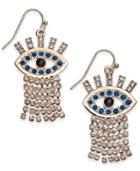 Thalia Sodi Gold-tone Evil-eye Glitter Drop Earrings, Created For Macy's