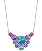 Swarovski Silver-tone Multi-crystal Statement Necklace
