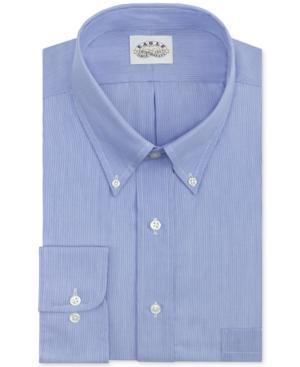 Eagle No Iron Big And Tall Blue Feather Stripe Pinpoint Dress Shirt