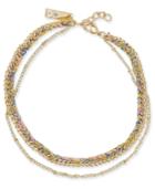 I.n.c. Gold-tone Cotton Threaded Layered Ankle Bracelet, Created For Macy's