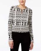 Bar Iii Printed Jacquard Cropped Jacket, Only At Macy's