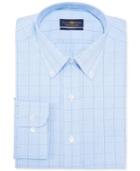 Club Room Estate Wrinkle Resistant Blue Glen Plaid Dress Shirt