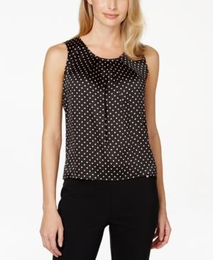 Kasper Sleeveless Petite Polka-dot-print Cami Top