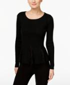 Inc International Concepts Lace-inset Peplum Sweater, Only At Macy's