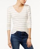 Tommy Hilfiger Luisa Metallic Striped Top, Only At Macy's