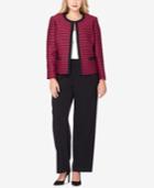 Tahari Asl Plus Size Flyaway Jacquard Pantsuit