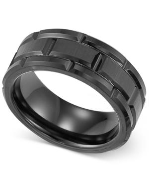 Triton Men's Ring, Black Tungsten 8mm Wedding Band