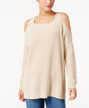 Style & Co Ribbed Cold-shoulder Sweater, Only At Macy's