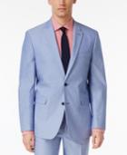Tommy Hilfiger Men's Slim-fit Stretch Performance Blue Chambray Solid Suit Jacket