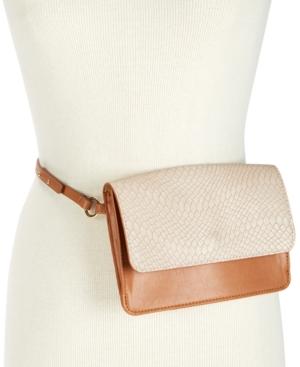 I.n.c. Smooth & Python-embossed Belt Bag, Created For Macy's